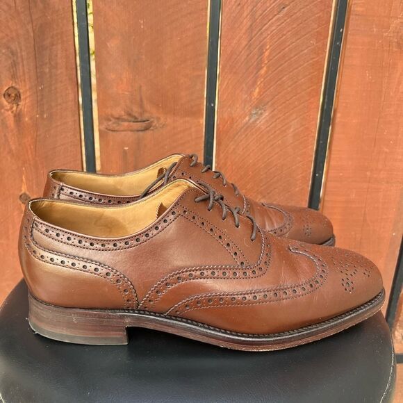 Vintage polo Ralph Lauren made in England wing tip leather Men’s shoes size 8.5D